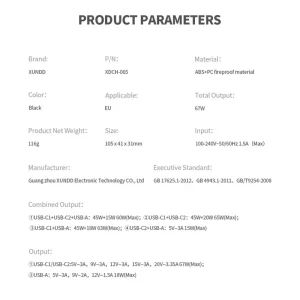 XUNDD - 67W PD Gan Charger - Image 6